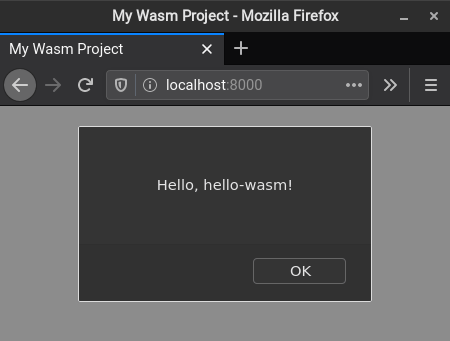 Wasm project loaded on a webpage