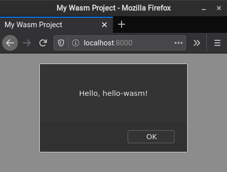Wasm project loaded on a webpage